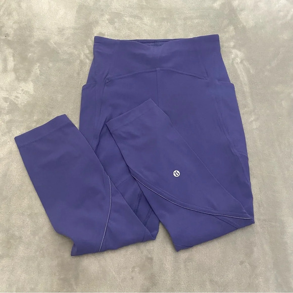 Lululemon Lead The Pack Crop Leggings 23" Stony Grape 21706 - Picture 4 of 10